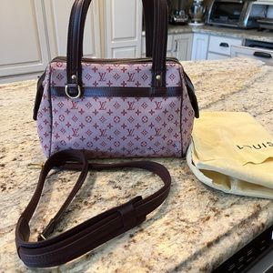 Vintage Louis Vuitton Cherry Toile Monogram Mini Lin Canvas Josephine Bag